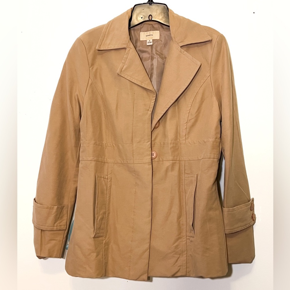 Tan Coat w/ Buttons - size Small
